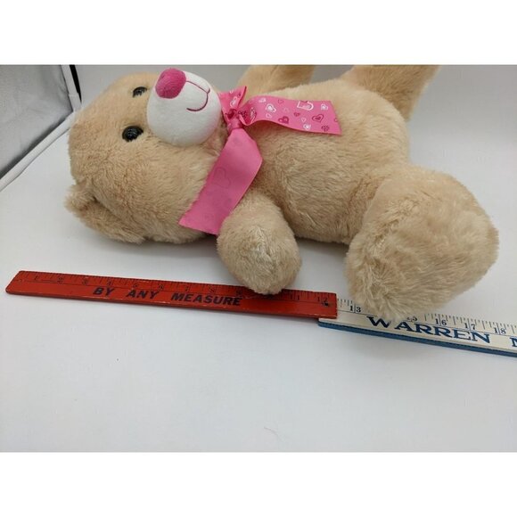 Hug & Luv Tan Plush Bear with  Scarf 16 in Big Soft and Cuddly - Picture 6 of 6